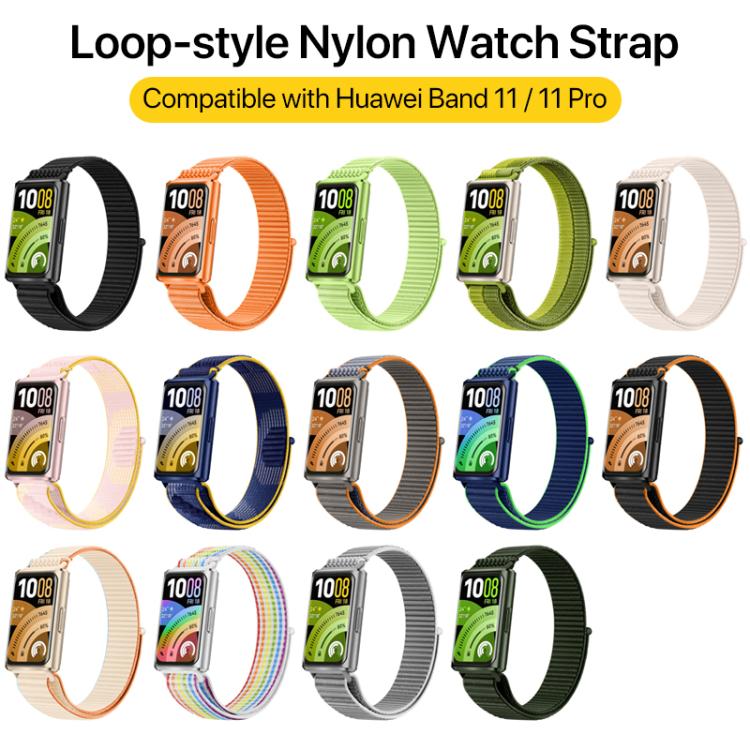 Cinturino per orologio xDfind in nylon con chiusura a strappo., For Huawei Band 11 Pro / 11