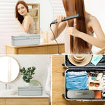 Borsa multifunzionale impermeabile in nylon, borsa cosmetica portatile a doppio scomparto