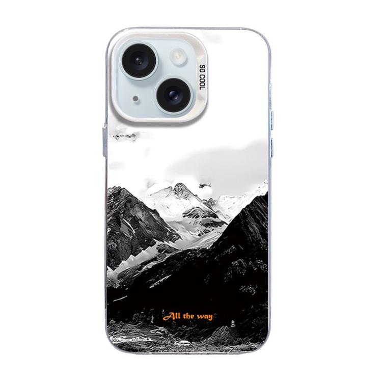 Custodia per telefono ibrida in PC e TPU con motivo montano color argento, For iPhone 15, For iPhone 14 Plus, For iPhone 14, For iPhone 14 Pro, For iPhone 14 Pro Max, For iPhone SE 2022 / SE 2020, For iPhone 13 Pro Max, For iPhone 13 Pro, For iPhone 13...
