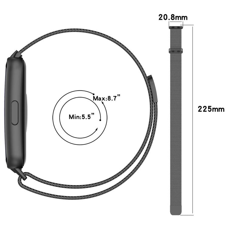 xDfind Cinturino per orologio in metallo magnetico milanese, For Huawei Band 11 Pro / 11