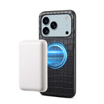Custodia magnetica per telefono Denior A09 in PU effetto coccodrillo., For iPhone 17 Pro Max, For iPhone 17 Pro