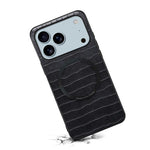 Custodia magnetica per telefono Denior A09 in PU effetto coccodrillo., For iPhone 17 Pro Max, For iPhone 17 Pro