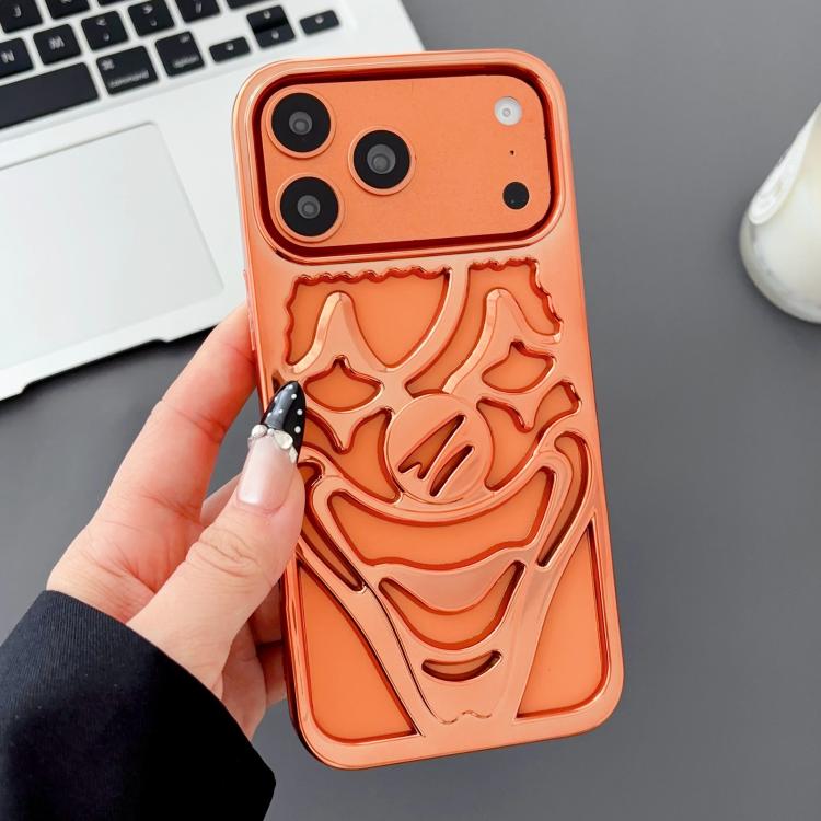 Custodia per telefono in TPU con effetto traforato e dissipazione del calore, a forma di clown, con rivestimento galvanico., For iPhone 17 Pro Max, For iPhone 17 Pro, For iPhone 17