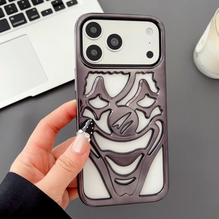 Custodia per telefono in TPU con effetto traforato e dissipazione del calore, a forma di clown, con rivestimento galvanico., For iPhone 17 Pro Max, For iPhone 17 Pro, For iPhone 17