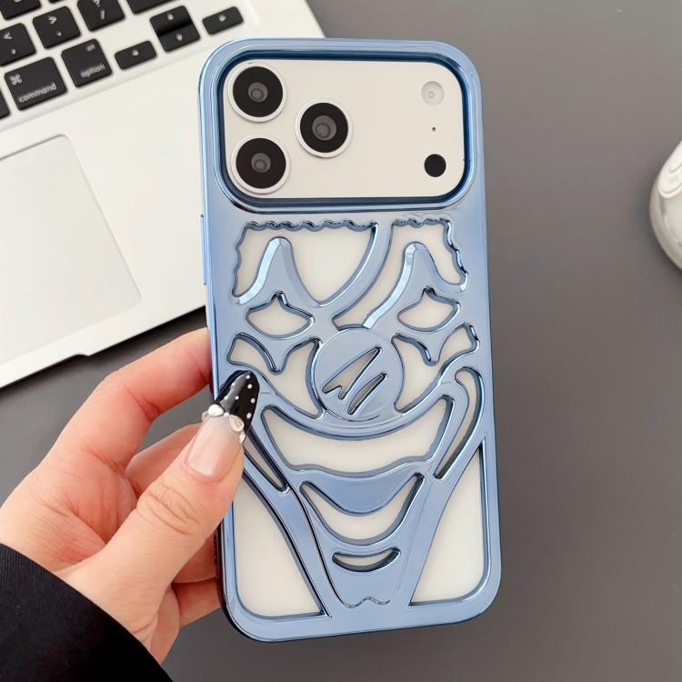 Custodia per telefono in TPU con effetto traforato e dissipazione del calore, a forma di clown, con rivestimento galvanico., For iPhone 17 Pro Max, For iPhone 17 Pro, For iPhone 17