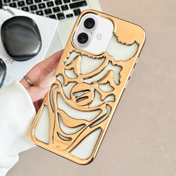 Custodia per telefono in TPU con effetto traforato e dissipazione del calore, a forma di clown, con rivestimento galvanico., For iPhone 17 Pro Max, For iPhone 17 Pro, For iPhone 17