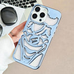 Custodia per telefono in TPU con effetto traforato e dissipazione del calore, a forma di clown, con rivestimento galvanico., For iPhone 16 Pro Max, For iPhone 16 Pro, For iPhone 16
