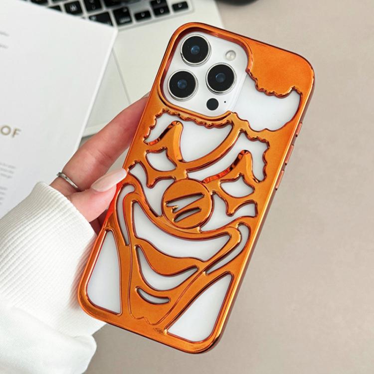 Custodia per telefono in TPU con effetto traforato e dissipazione del calore, a forma di clown, con rivestimento galvanico., For iPhone 16 Pro Max, For iPhone 16 Pro, For iPhone 16