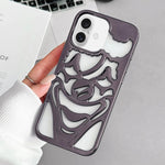 Custodia per telefono in TPU con effetto traforato e dissipazione del calore, a forma di clown, con rivestimento galvanico., For iPhone 16 Pro Max, For iPhone 16 Pro, For iPhone 16