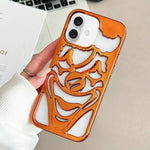 Custodia per telefono in TPU con effetto traforato e dissipazione del calore, a forma di clown, con rivestimento galvanico., For iPhone 16 Pro Max, For iPhone 16 Pro, For iPhone 16