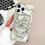 Custodia per telefono in TPU con effetto traforato e dissipazione del calore, a forma di clown, con rivestimento galvanico., For iPhone 15 Pro Max, For iPhone 15 Pro, For iPhone 15