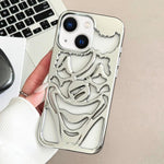 Custodia per telefono in TPU con effetto traforato e dissipazione del calore, a forma di clown, con rivestimento galvanico., For iPhone 15 Pro Max, For iPhone 15 Pro, For iPhone 15