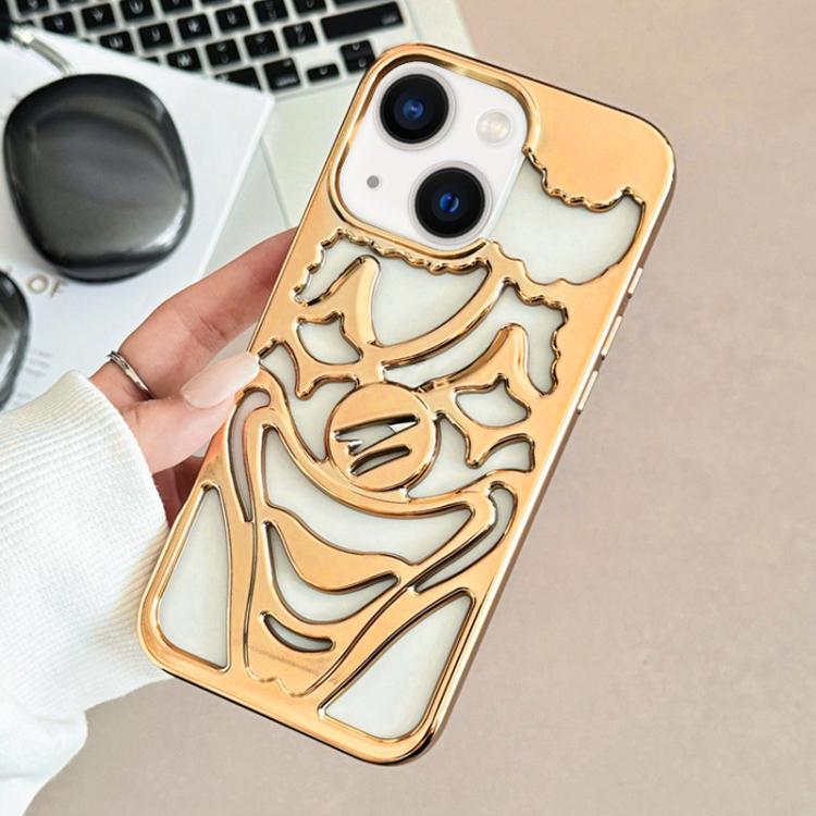 Custodia per telefono in TPU con effetto traforato e dissipazione del calore, a forma di clown, con rivestimento galvanico., For iPhone 15 Pro Max, For iPhone 15 Pro, For iPhone 15