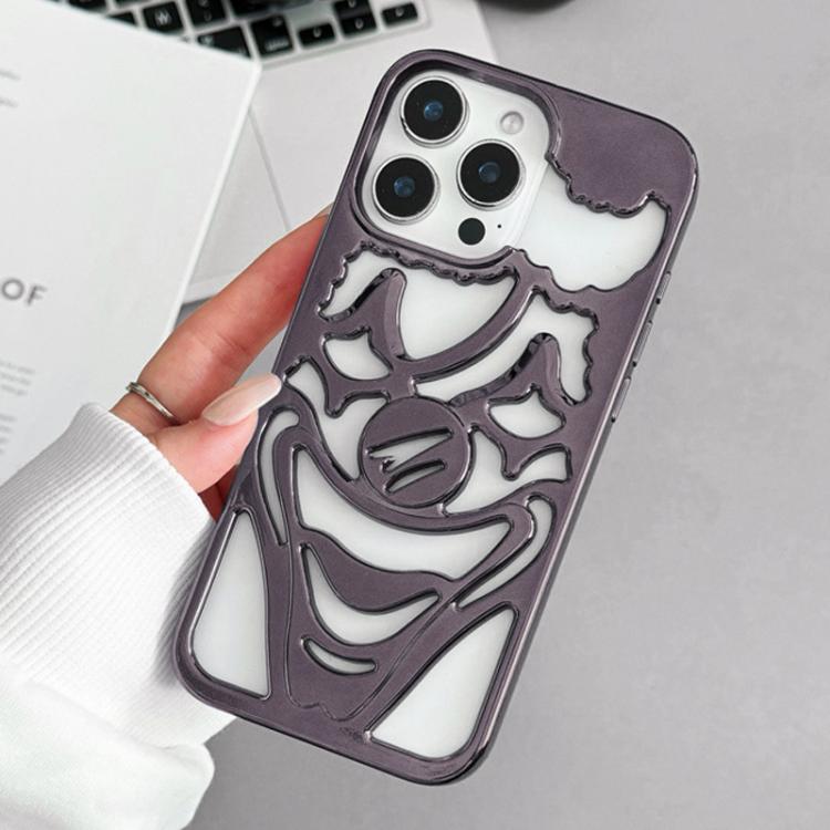 Custodia per telefono in TPU con effetto traforato e dissipazione del calore, a forma di clown, con rivestimento galvanico., For iPhone 14, For iPhone 14 Pro, For iPhone 14 Pro Max