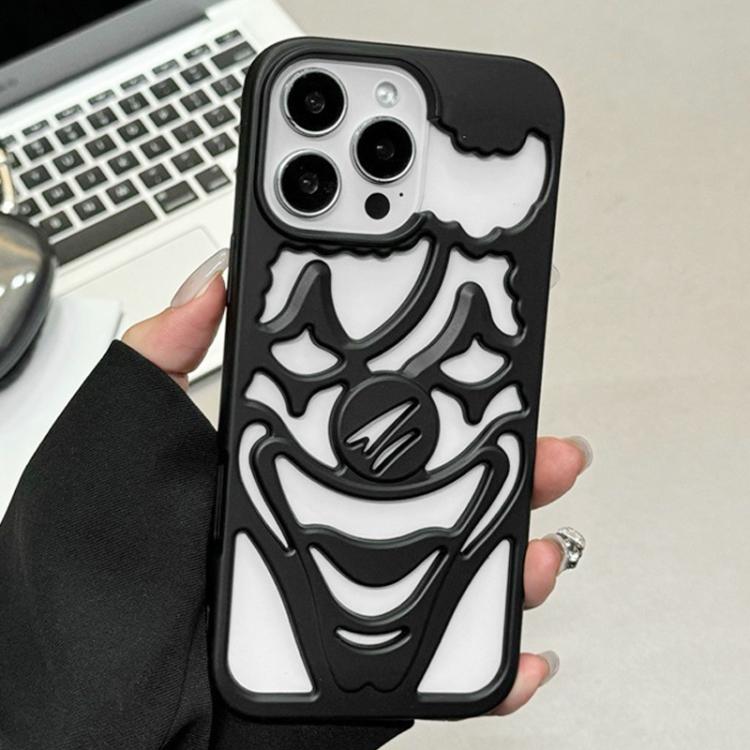Custodia per telefono in TPU con effetto spruzzo d'olio e clown traforato per la dissipazione del calore., For iPhone 16 Pro Max, For iPhone 16 Pro, For iPhone 16