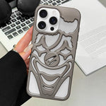 Custodia per telefono in TPU con effetto spruzzo d'olio e clown traforato per la dissipazione del calore., For iPhone 16 Pro Max, For iPhone 16 Pro, For iPhone 16