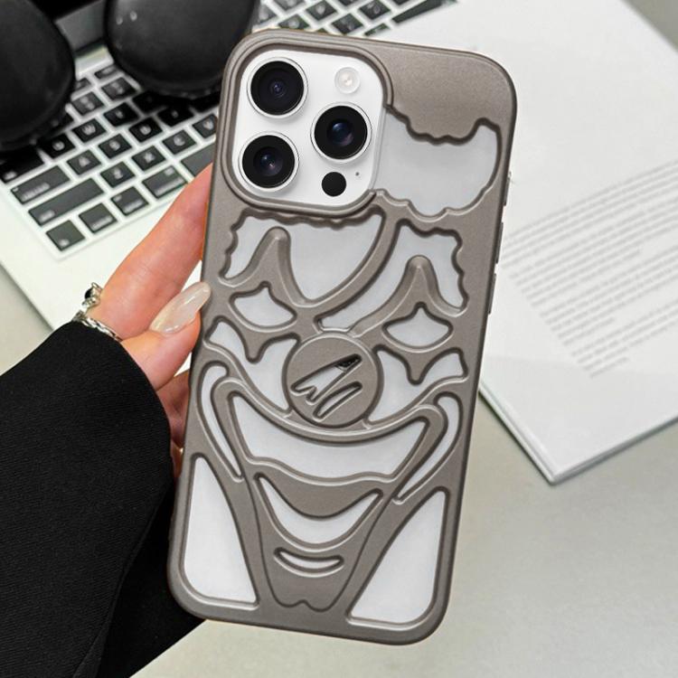 Custodia per telefono in TPU con effetto spruzzo d'olio e clown traforato per la dissipazione del calore., For iPhone 16 Pro Max, For iPhone 16 Pro, For iPhone 16