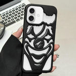 Custodia per telefono in TPU con effetto spruzzo d'olio e clown traforato per la dissipazione del calore., For iPhone 16 Pro Max, For iPhone 16 Pro, For iPhone 16