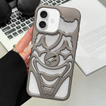 Custodia per telefono in TPU con effetto spruzzo d'olio e clown traforato per la dissipazione del calore., For iPhone 16 Pro Max, For iPhone 16 Pro, For iPhone 16