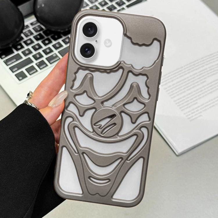 Custodia per telefono in TPU con effetto spruzzo d'olio e clown traforato per la dissipazione del calore., For iPhone 16 Pro Max, For iPhone 16 Pro, For iPhone 16
