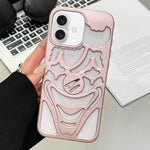 Custodia per telefono in TPU con effetto spruzzo d'olio e clown traforato per la dissipazione del calore., For iPhone 16 Pro Max, For iPhone 16 Pro, For iPhone 16