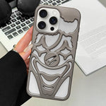 Custodia per telefono in TPU con effetto spruzzo d'olio e clown traforato per la dissipazione del calore., For iPhone 15 Pro Max, For iPhone 15 Pro, For iPhone 15