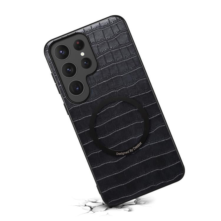 Custodia magnetica per telefono Denior A09 in PU effetto coccodrillo., For Samsung Galaxy S26 Ultra 5G, For Samsung Galaxy S25 Ultra 5G
