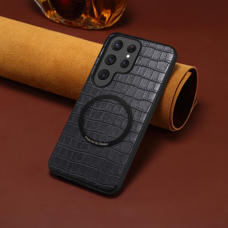 Custodia magnetica per telefono Denior A09 in PU effetto coccodrillo., For Samsung Galaxy S26 Ultra 5G, For Samsung Galaxy S25 Ultra 5G