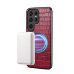 Custodia magnetica per telefono Denior A09 in PU effetto coccodrillo., For Samsung Galaxy S26 Ultra 5G, For Samsung Galaxy S25 Ultra 5G