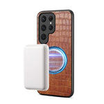 Custodia magnetica per telefono Denior A09 in PU effetto coccodrillo., For Samsung Galaxy S26 Ultra 5G, For Samsung Galaxy S25 Ultra 5G