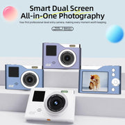 Videocamera digitale per bambini KX20 4K con doppio schermo HD e doppio schermo.