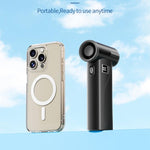 Mini ventilatore portatile F2 con motore brushless e display digitale.
