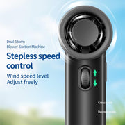 Mini ventilatore portatile F2 con motore brushless e display digitale.