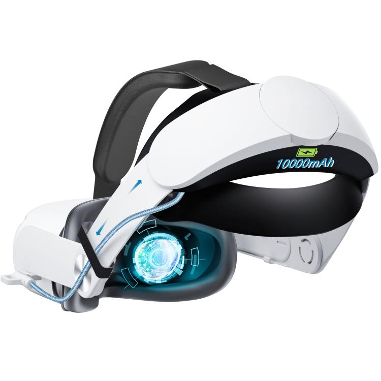 Fascia per la testa VR WG38 con batteria da 1000 mAh, RGB Ver. For Meta Quest 3 / 3S, Magnetic Ver. For Meta Quest 3 / 3S, RGB Ver. For Meta Quest 2, For Meta Quest 2