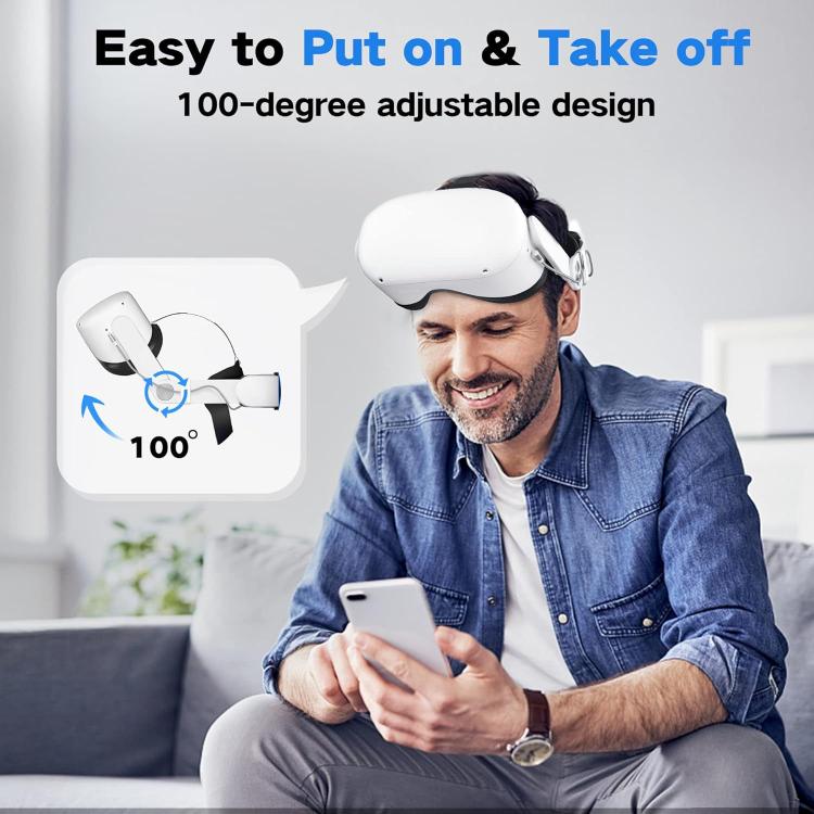 Fascia per la testa VR WG38 con batteria da 1000 mAh, RGB Ver. For Meta Quest 3 / 3S, Magnetic Ver. For Meta Quest 3 / 3S, RGB Ver. For Meta Quest 2, For Meta Quest 2