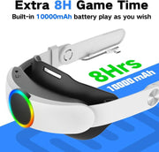 Fascia per la testa VR WG38 con batteria da 1000 mAh, RGB Ver. For Meta Quest 3 / 3S, Magnetic Ver. For Meta Quest 3 / 3S, RGB Ver. For Meta Quest 2, For Meta Quest 2