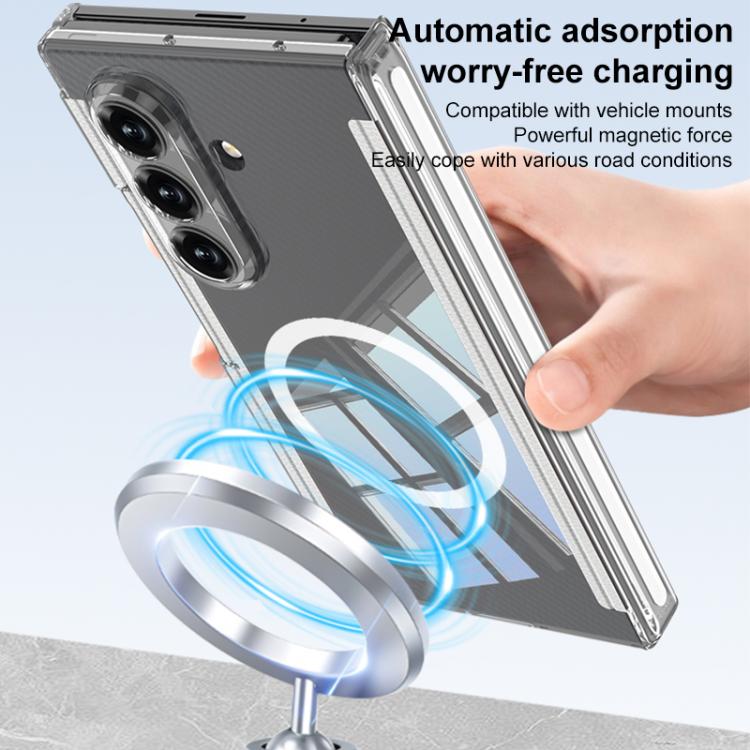 Custodia per telefono GKK pieghevole trasparente con cerniera magnetica e copertura completa, For Samsung Galaxy Z TriFold