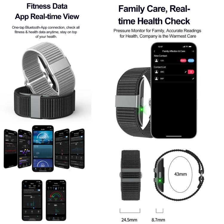 S01 Fitness Tracker senza schermo, braccialetto fitness con monitoraggio preciso della frequenza cardiaca 24 ore su 24, diverse modalità sportive, impermeabile IP68, monitoraggio del sonno.