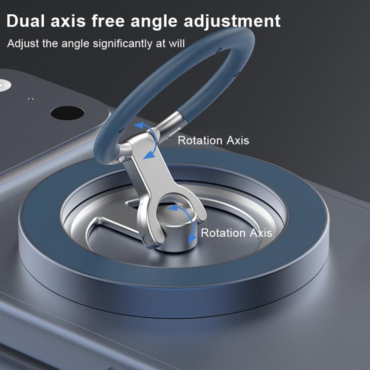 Supporto magnetico multifunzionale per telefono con fibbia ad anello girevole a 360 gradi e protezione in silicone per l'anello.