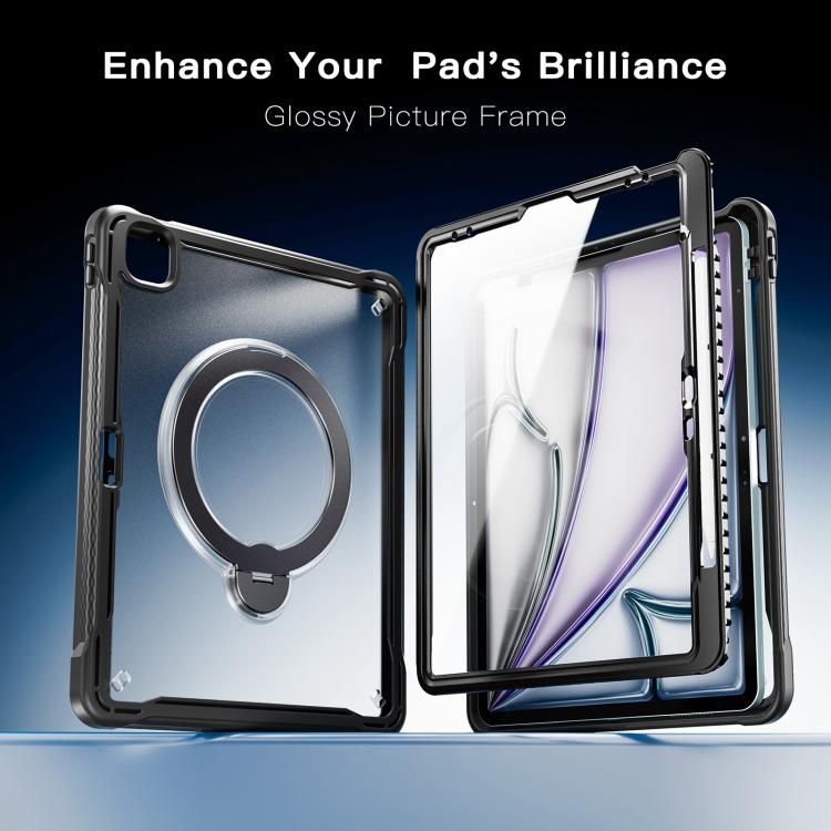 Robusta custodia ibrida in metallo stile marinaio per tablet, con cinturino e pellicola protettiva in vetro., For iPad Air 13 2026 / 2025 / 2024, For iPad Pro 11 2025 / 2024, For iPad 2025 / 2022, For iPad Air 11 2026 / 2025 / 2024