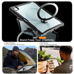 Robusta custodia ibrida in metallo stile marinaio per tablet, con cinturino e pellicola protettiva in vetro., For iPad Air 13 2026 / 2025 / 2024, For iPad Pro 11 2025 / 2024, For iPad 2025 / 2022, For iPad Air 11 2026 / 2025 / 2024
