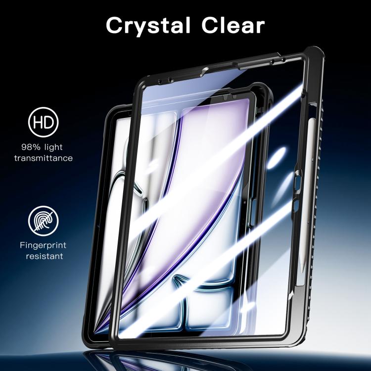 Robusta custodia ibrida in metallo stile marinaio per tablet, con cinturino e pellicola protettiva in vetro., For iPad Air 13 2026 / 2025 / 2024, For iPad Pro 11 2025 / 2024, For iPad 2025 / 2022, For iPad Air 11 2026 / 2025 / 2024