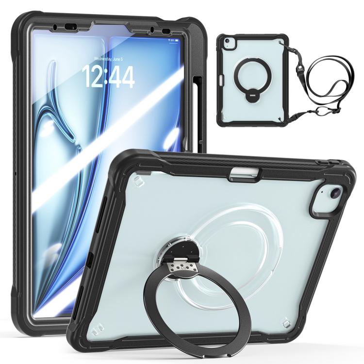 Robusta custodia ibrida in metallo stile marinaio per tablet, con cinturino e pellicola protettiva in vetro., For iPad Air 13 2026 / 2025 / 2024, For iPad Pro 11 2025 / 2024, For iPad 2025 / 2022, For iPad Air 11 2026 / 2025 / 2024