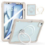 Robusta custodia ibrida in metallo stile marinaio per tablet, con cinturino e pellicola protettiva in vetro., For iPad Air 13 2026 / 2025 / 2024, For iPad Pro 11 2025 / 2024, For iPad 2025 / 2022, For iPad Air 11 2026 / 2025 / 2024