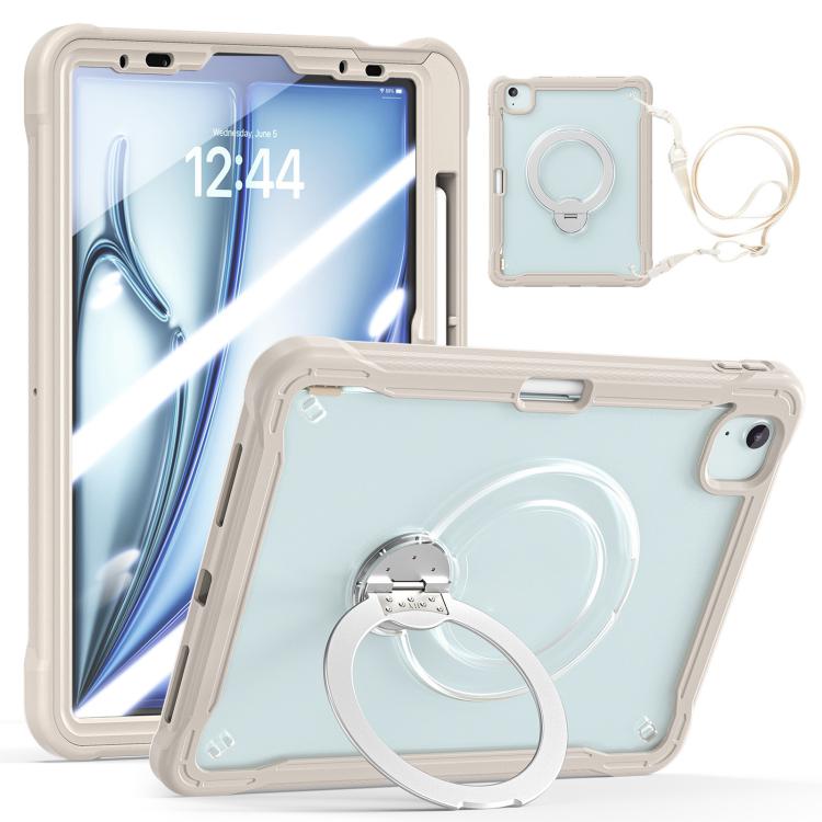 Robusta custodia ibrida in metallo stile marinaio per tablet, con cinturino e pellicola protettiva in vetro., For iPad Air 13 2026 / 2025 / 2024, For iPad Pro 11 2025 / 2024, For iPad 2025 / 2022, For iPad Air 11 2026 / 2025 / 2024