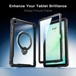 Robusta custodia ibrida in metallo stile marinaio per tablet, con cinturino e pellicola protettiva in vetro., For Samsung Galaxy A11+, For Samsung Galaxy A9+