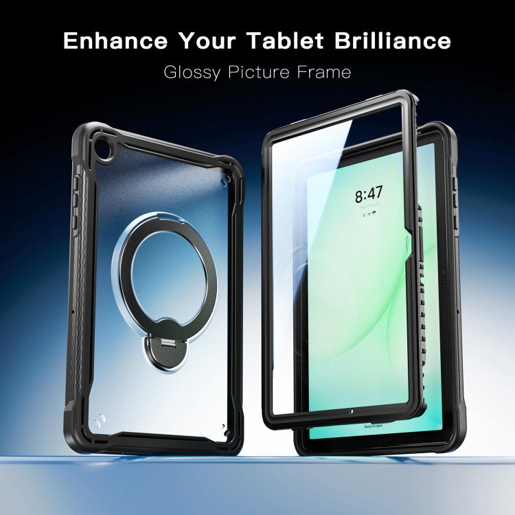 Robusta custodia ibrida in metallo stile marinaio per tablet, con cinturino e pellicola protettiva in vetro., For Samsung Galaxy A11+, For Samsung Galaxy A9+