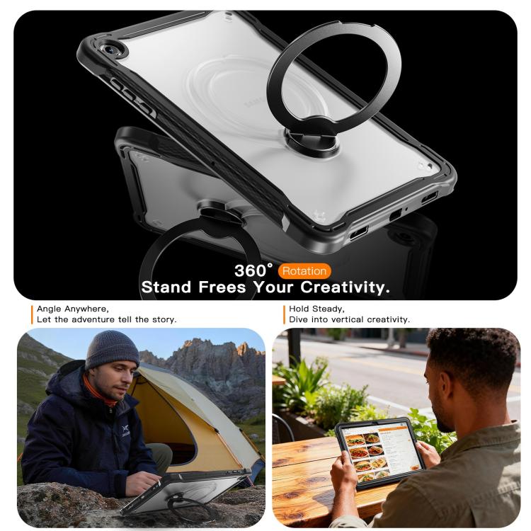 Robusta custodia ibrida in metallo stile marinaio per tablet, con cinturino e pellicola protettiva in vetro., For Samsung Galaxy A11+, For Samsung Galaxy A9+