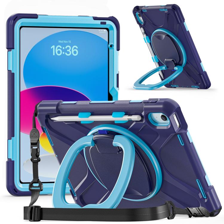Custodia ibrida in silicone per PC e tablet con supporto e tracolla., For iPad 2025 / 2022