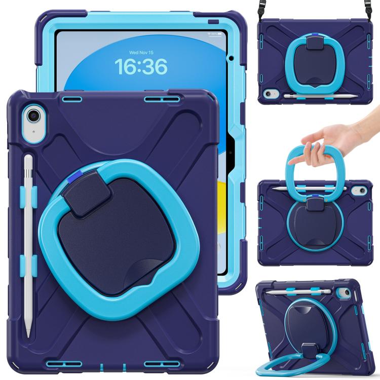 Custodia ibrida in silicone per PC e tablet con supporto e tracolla., For iPad 2025 / 2022